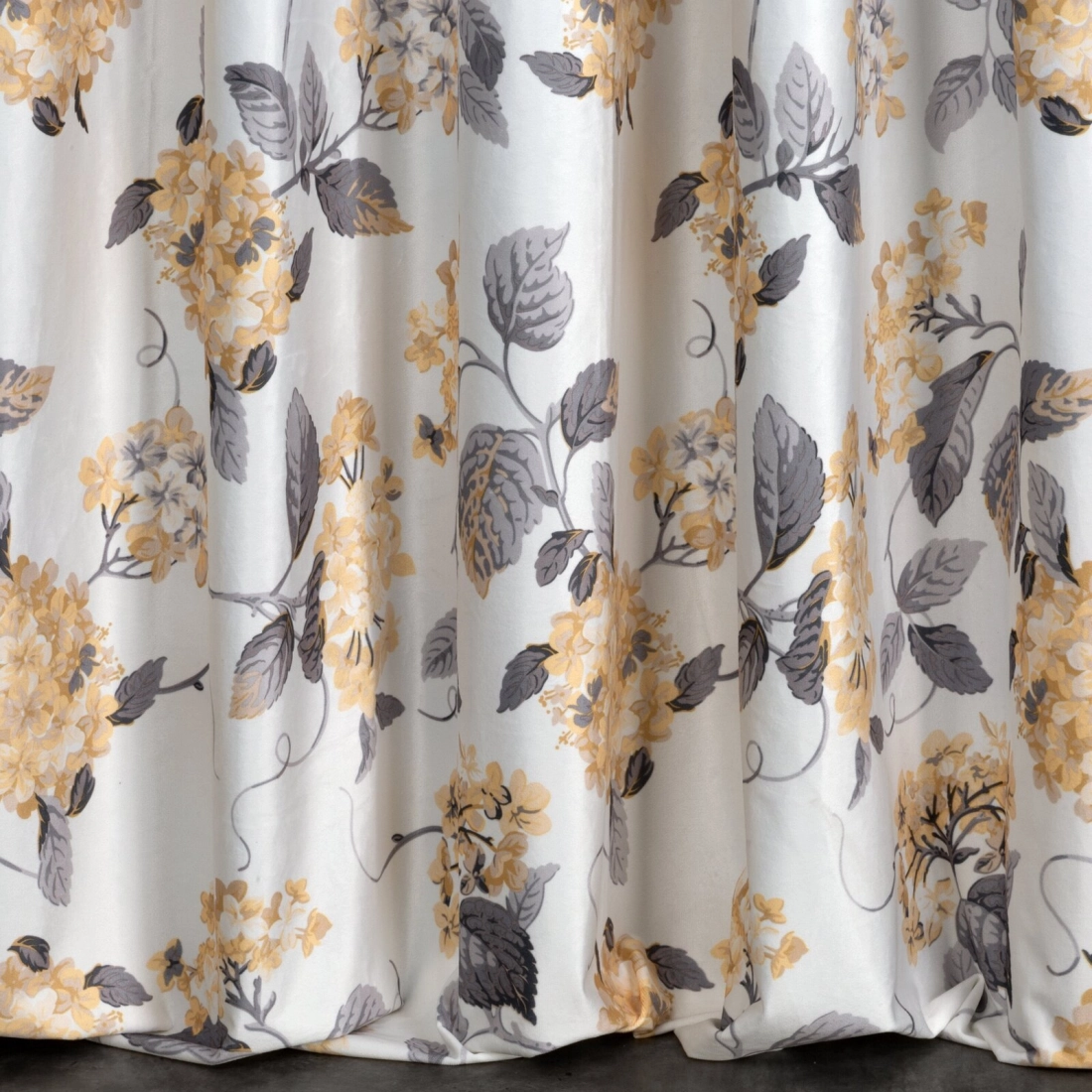 Záves 140x270 cm zamatový biely, horčicový na riasiacu pásku ALISON