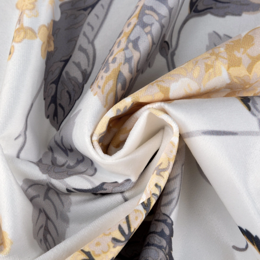 Záves 140x270 cm zamatový biely, horčicový na riasiacu pásku ALISON