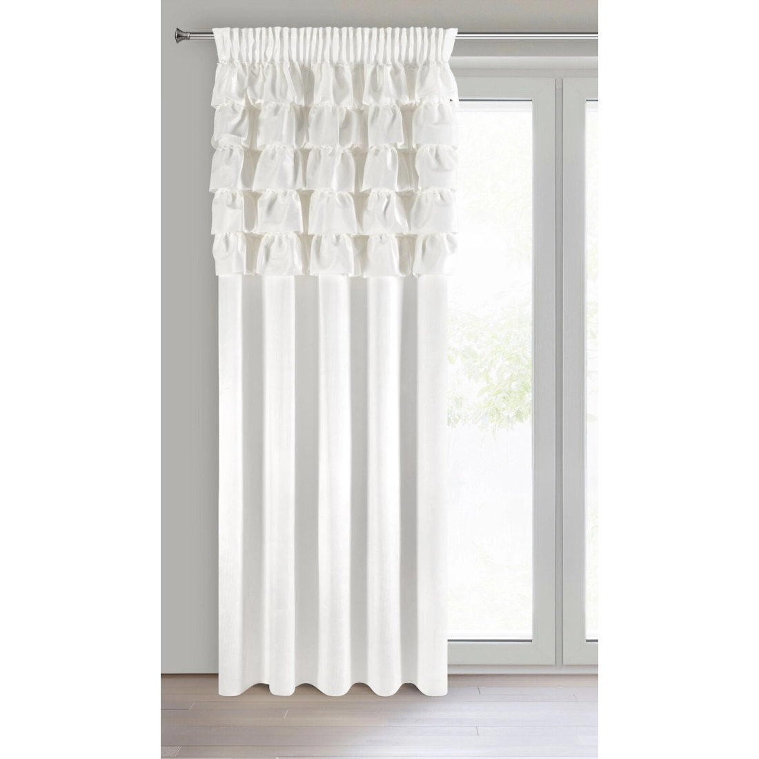 Záves 140x270 cm zamatový biely na riasiacu pásku AURA