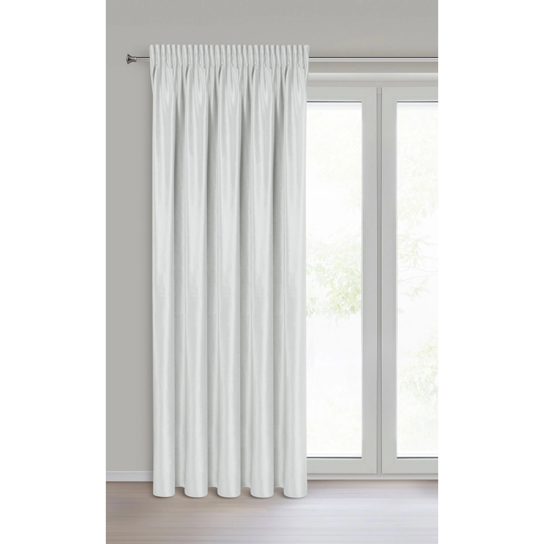 Záves 140x270 cm zamatový biely na riasiacu pásku CAMERON