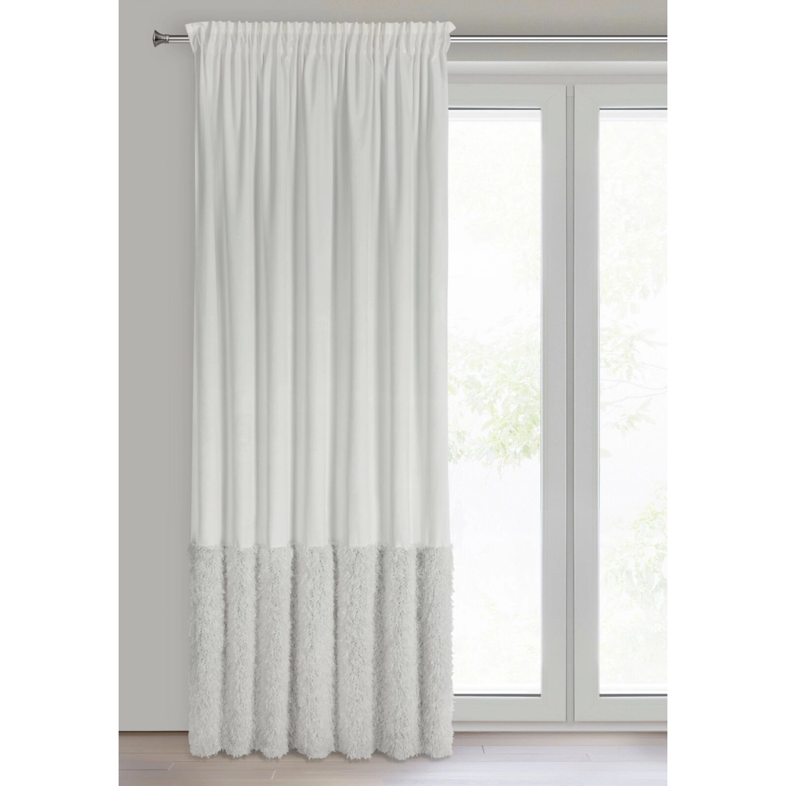 Záves 140x270 cm zamatový biely na riasiacu pásku MARION