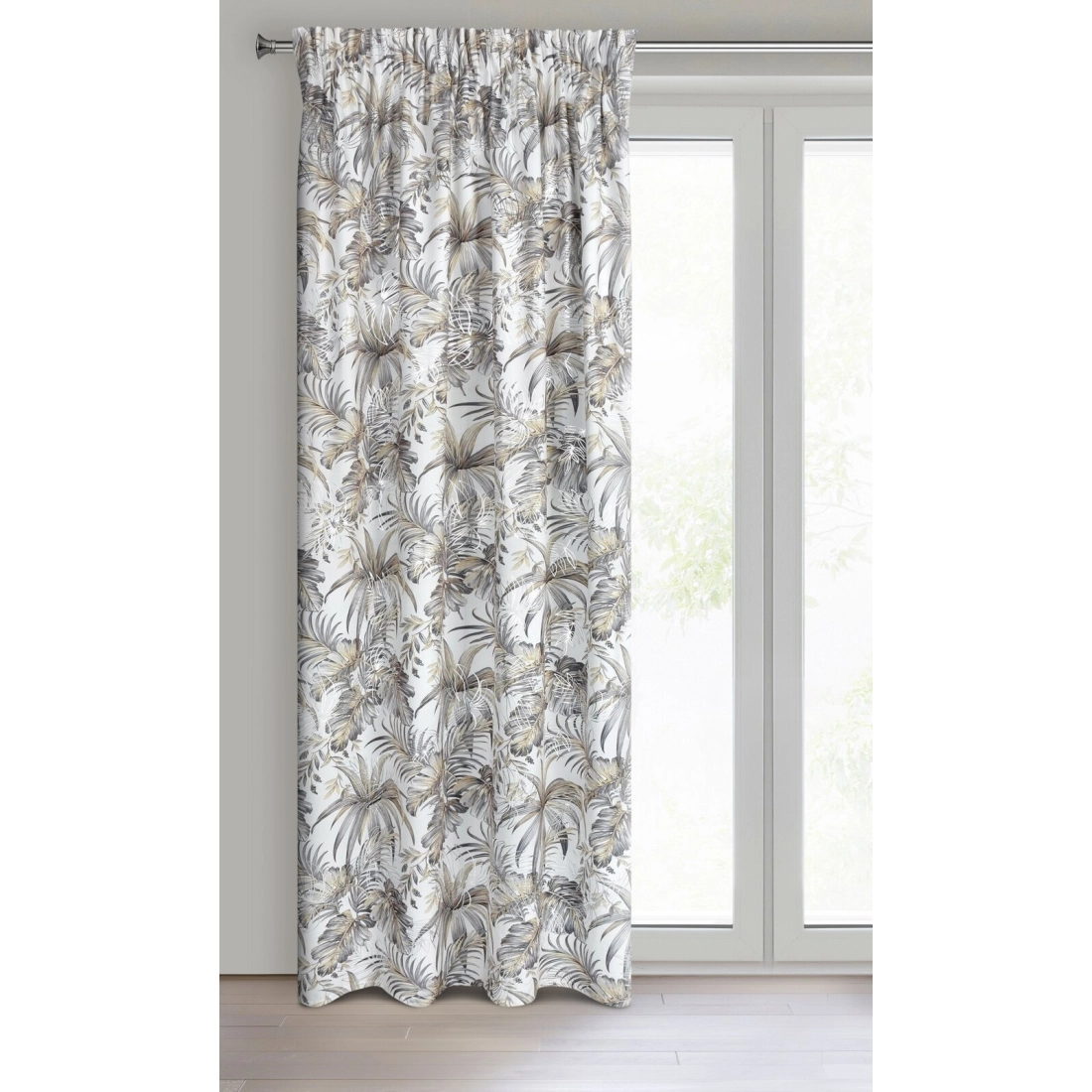 Záves 140x270 cm zamatový biely, strieborný na riasiacu pásku RODOS