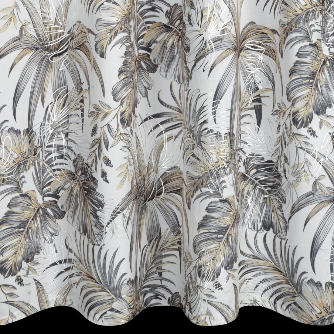 Záves 140x270 cm zamatový biely, strieborný na riasiacu pásku RODOS