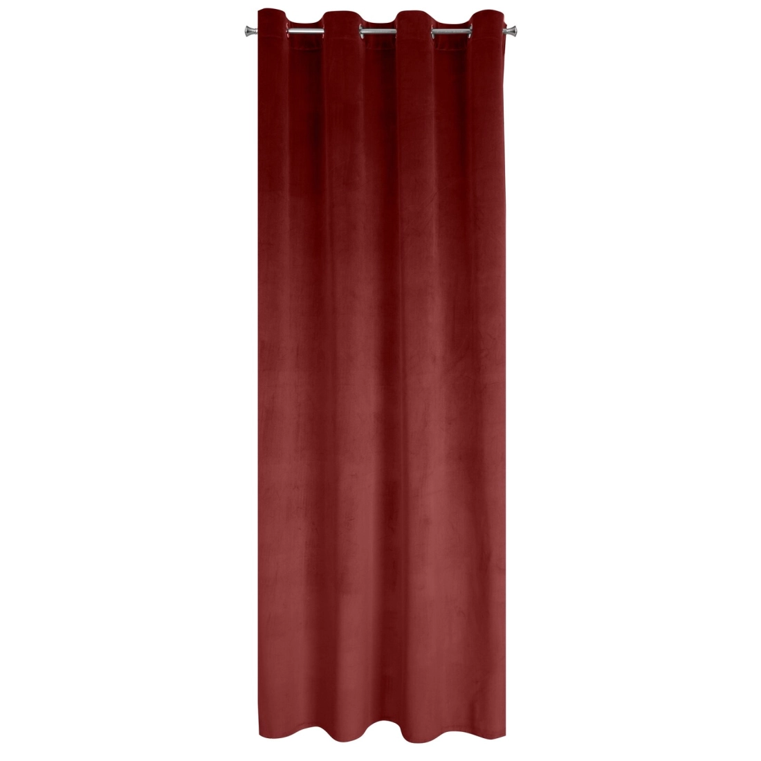 Závěs 140 × 270 cm sametový bordó na kovových kroužcích CARMEN
