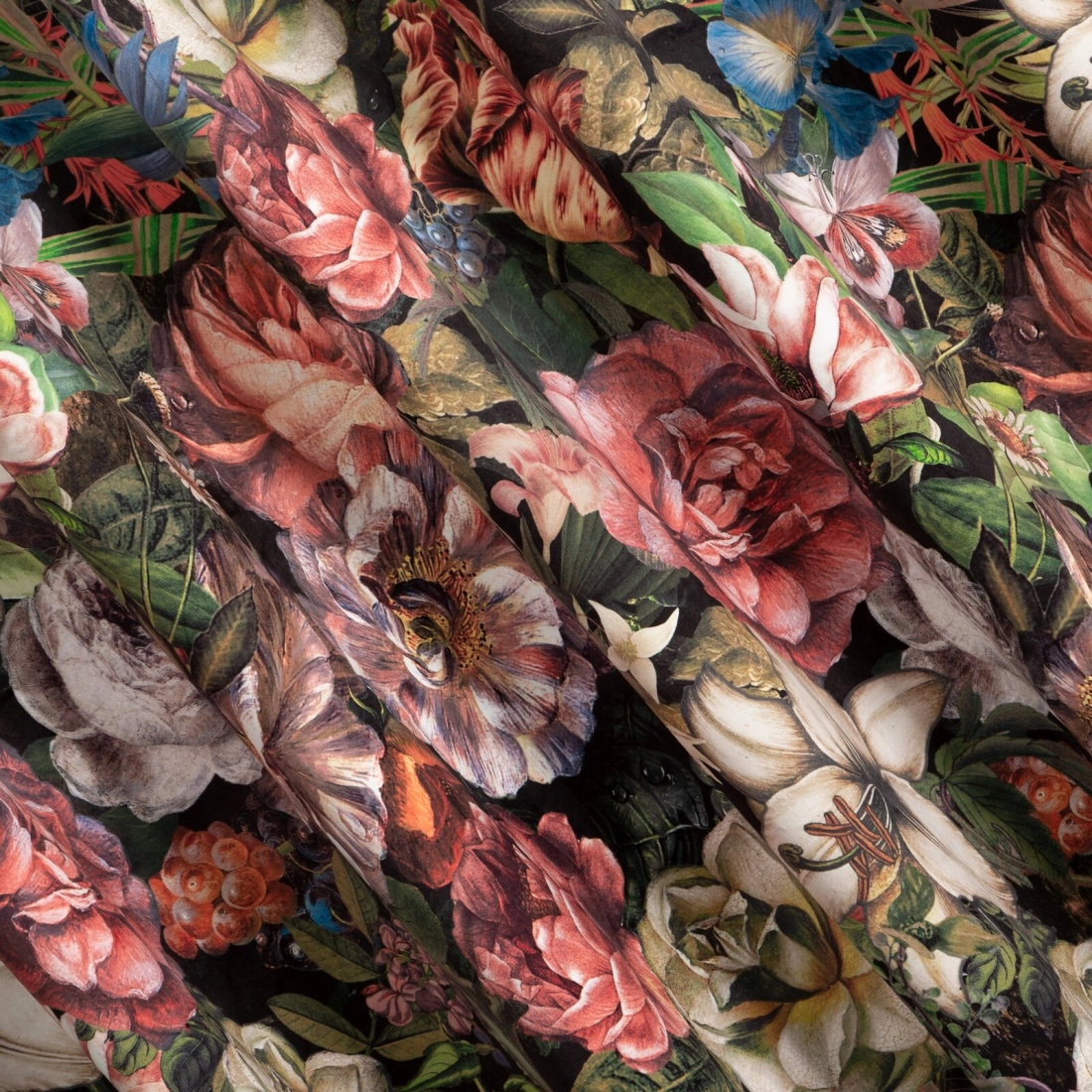 Záves 140x270 cm zamatový bordový, zelený na riasiacu pásku PEONIA