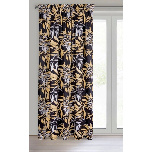 Záves 140x270 cm zamatový čierno-béžový na riasiacu pásku ZOJA - Pierre Cardin