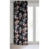 Záves 140x270 cm zamatový čierno-hnedý s kvetinovým vzorom na riasiacu pásku ALANI