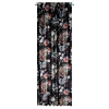 Záves 140x270 cm zamatový čierno-hnedý s kvetinovým vzorom na riasiacu pásku ALANI