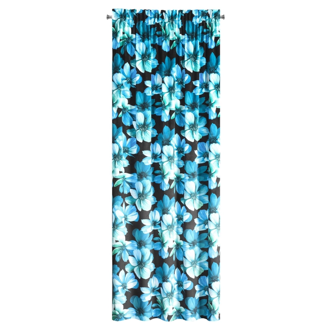 Záves 140x270 cm zamatový čierno-modrý na riasiacu pásku KLEO