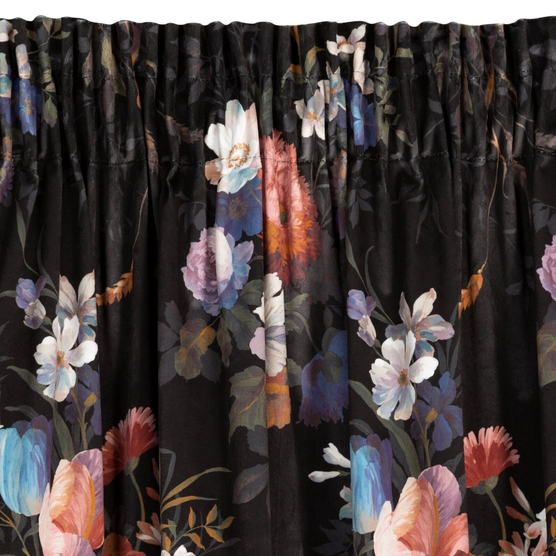 Záves 140x270 cm zamatový čierno ružový na riasiacu pásku KAREN