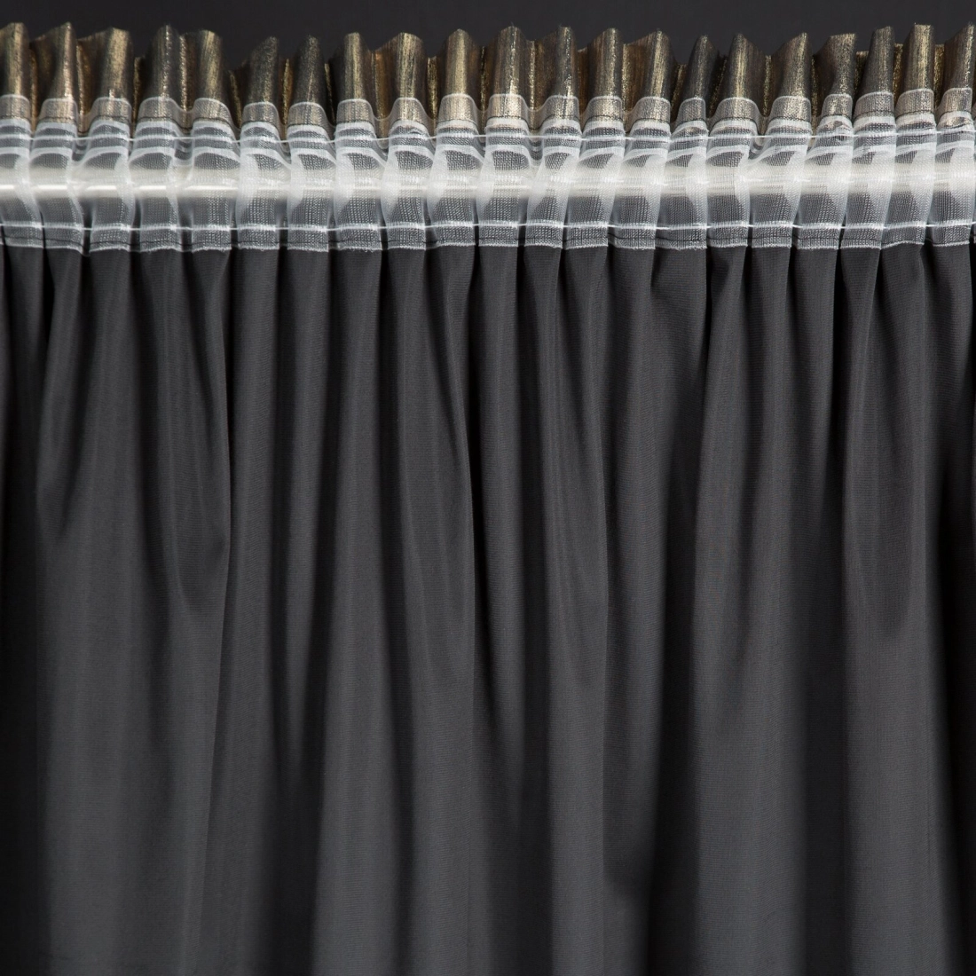 Záves 140x270 cm zamatový čierno šampanský na riasiacu pásku EMILA