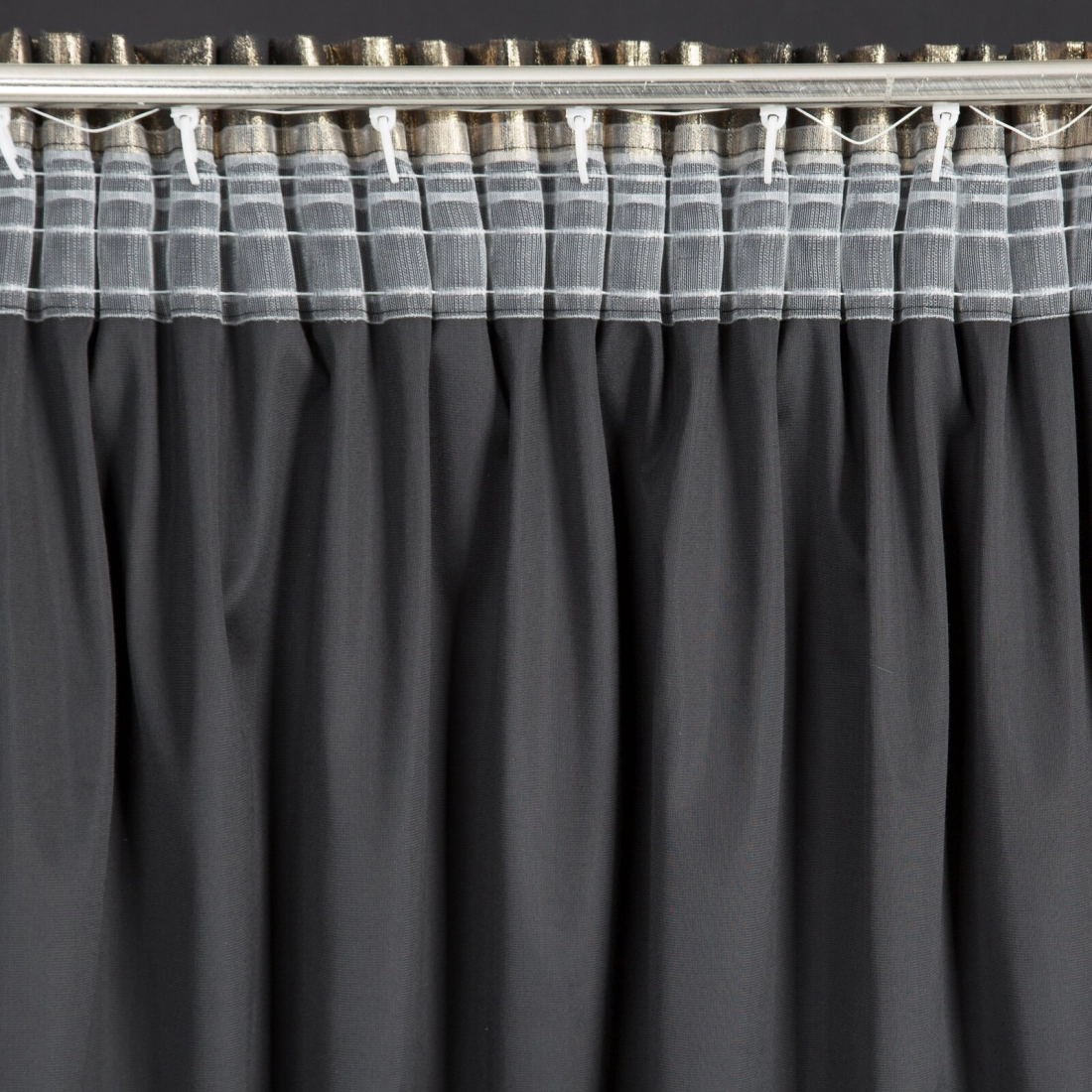 Záves 140x270 cm zamatový čierno šampanský na riasiacu pásku EMILA