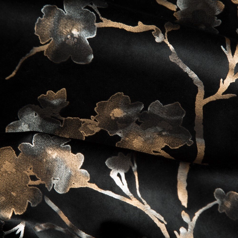 Záves 140x270 cm zamatový čierno šampanský na riasiacu pásku SELENA