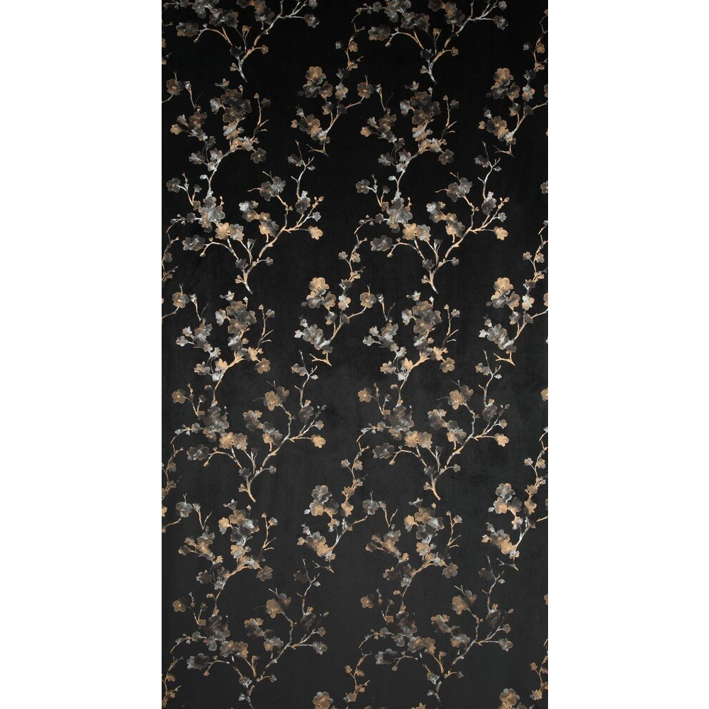 Záves 140x270 cm zamatový čierno šampanský na riasiacu pásku SELENA