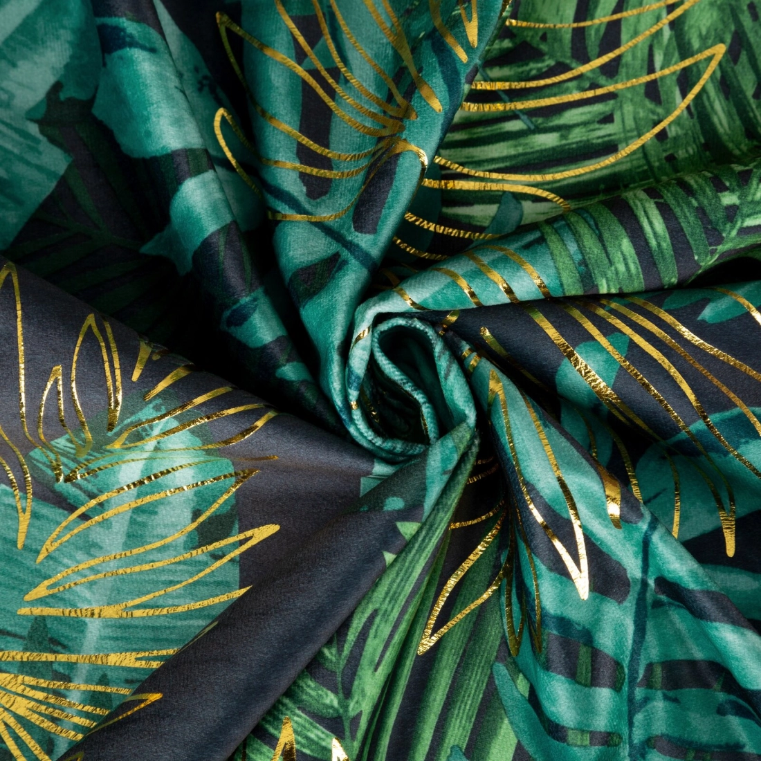 Záves 140x270 cm zamatový čierno-zelený na riasiacu pásku DAVOS