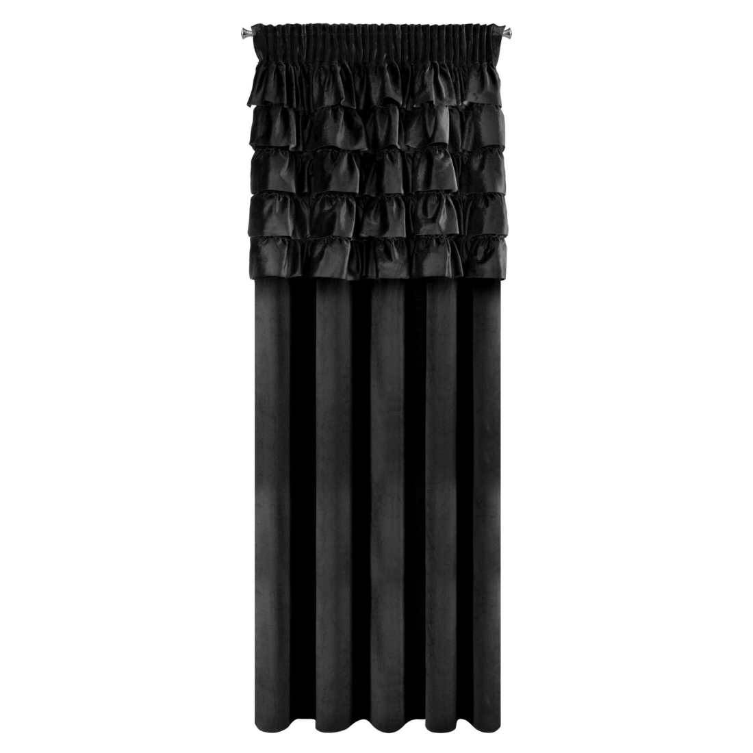 Záves 140x270 cm zamatový čierny na riasiacu pásku AURA