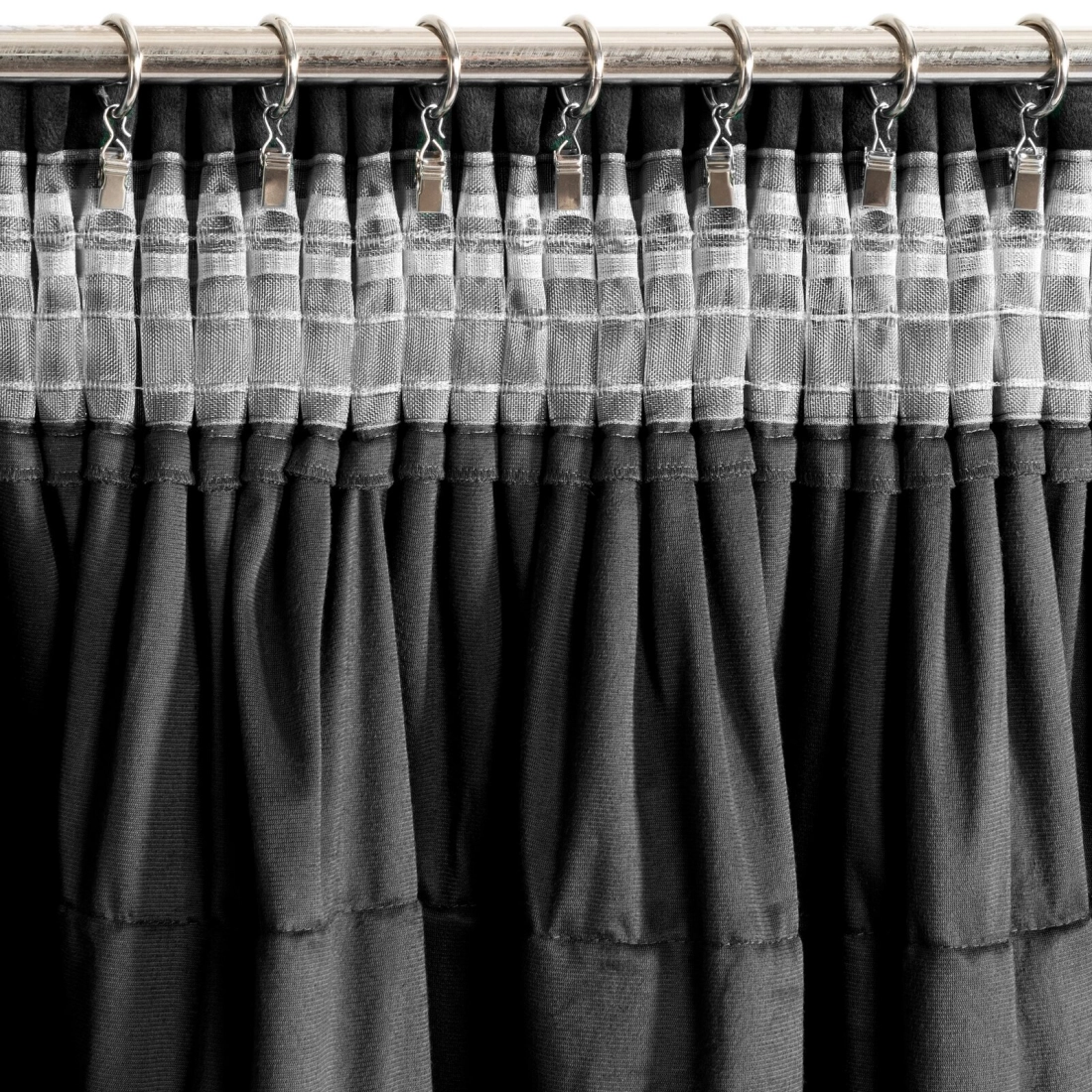 Záves 140x270 cm zamatový čierny na riasiacu pásku AURA