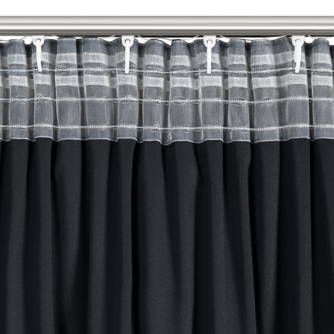 Záves 140x270 cm zamatový čierny na riasiacu pásku DANI