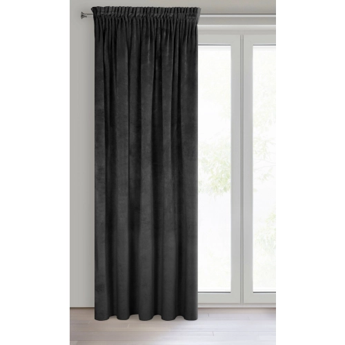 Záves 140x270 cm zamatový čierny na riasiacu pásku RIA Diva Line