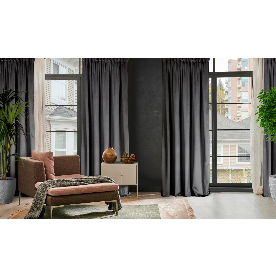 Záves 140x270 cm zamatový čierny na riasiacu pásku ROSA Design 91