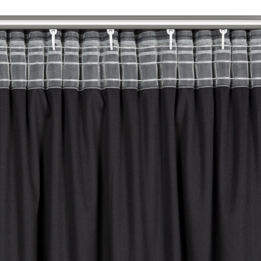 Záves 140x270 cm zamatový čierny na riasiacu pásku tunel MARION