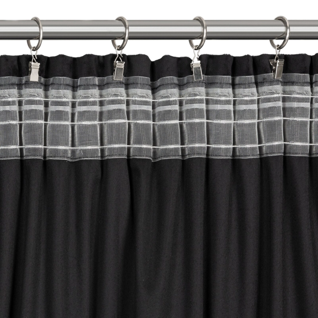 Záves 140x270 cm zamatový čierny na riasiacu pásku tunel MARION