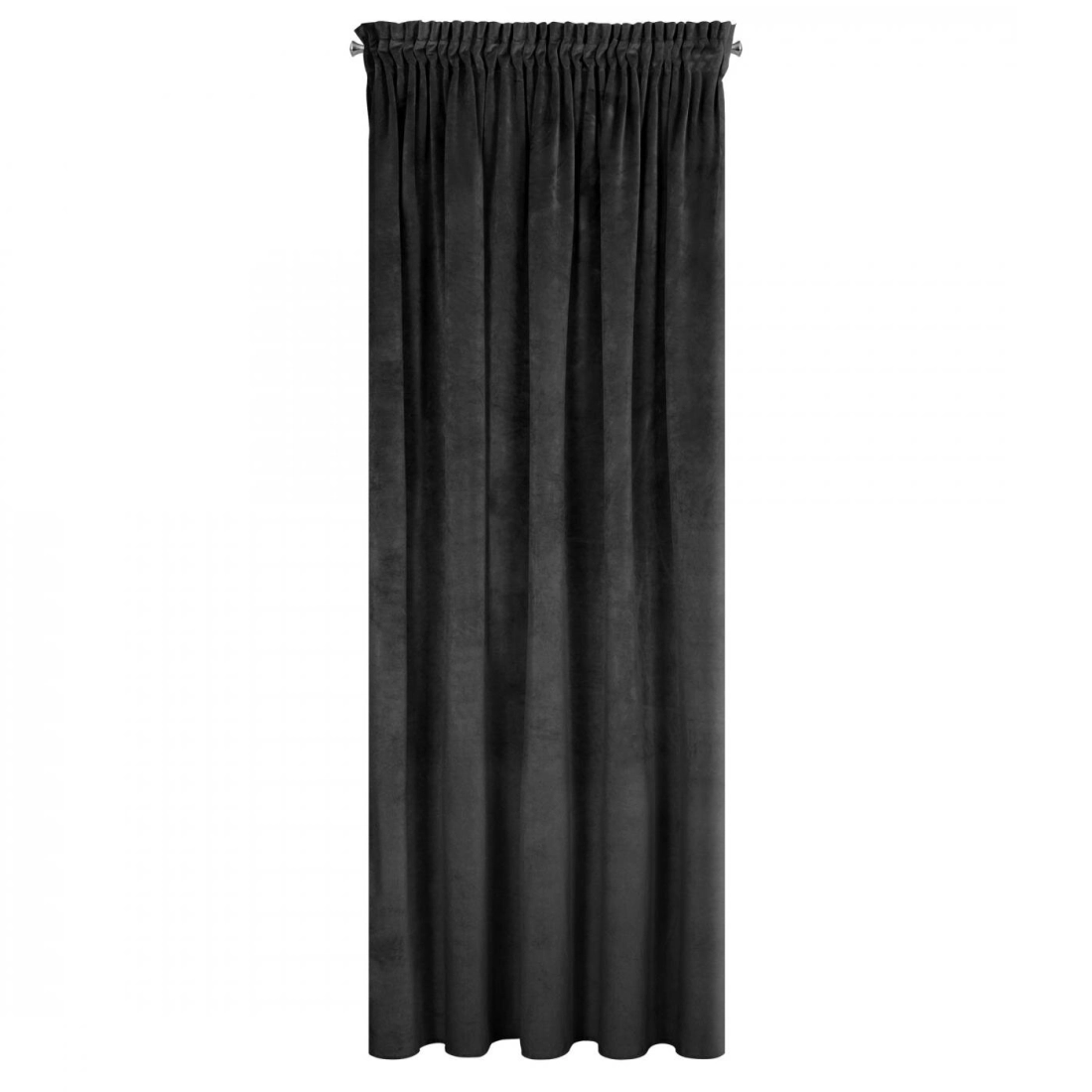 Záves 140x270 cm zamatový čierny na riasiacu pásku VILLA