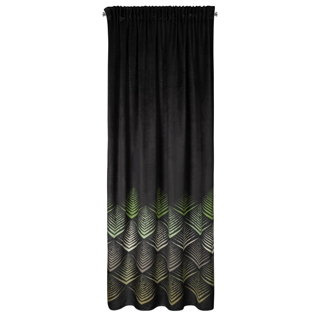 Záves 140x270 cm zamatový čierny, olivový na riasiacu pásku ANGELINA