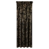 Záves 140x270 cm zamatový čierny s potlačou listov na riasiacu pásku FELIS