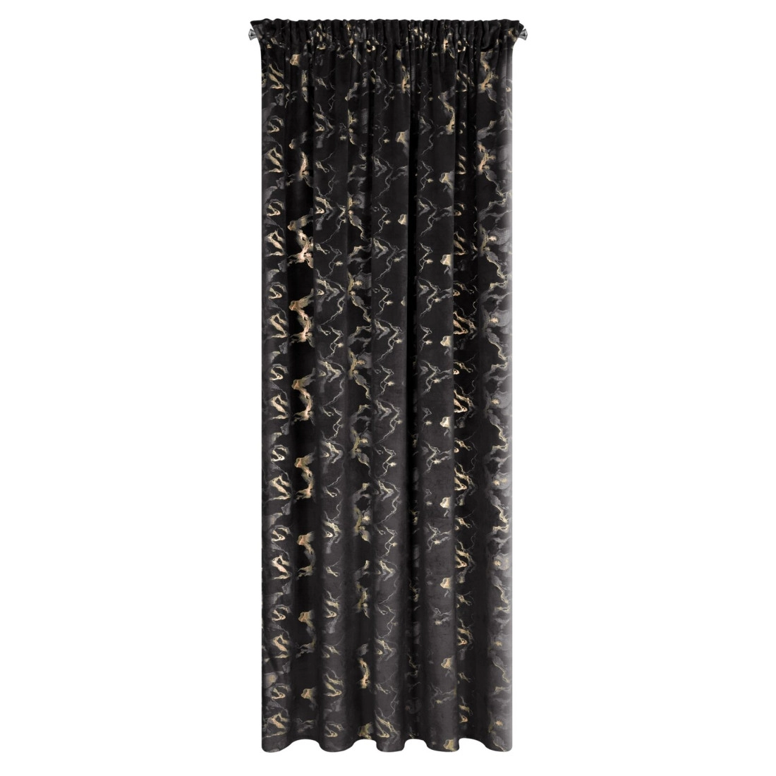 Záves 140x270 cm zamatový čierny šampanský na riasiacu pásku RAJA