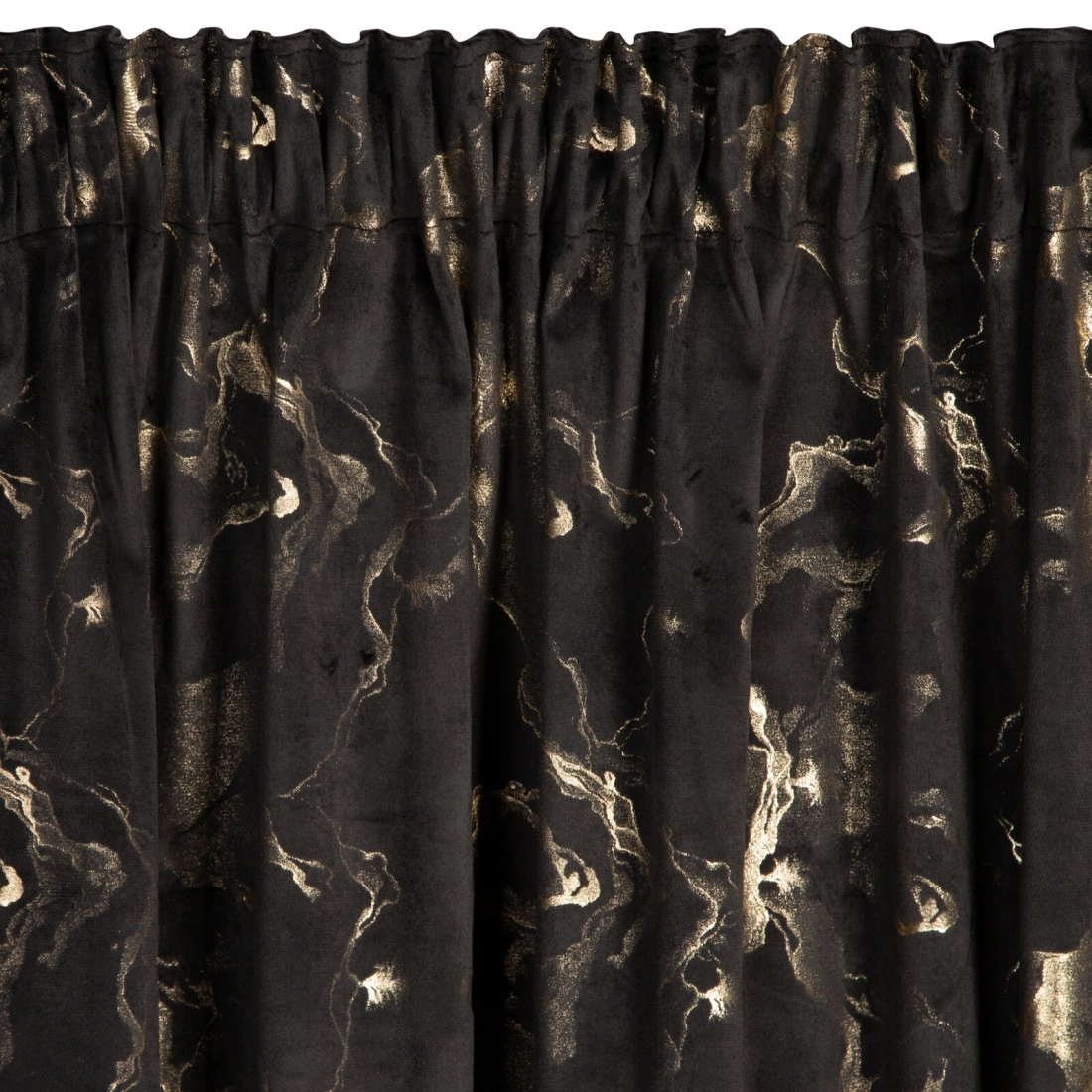 Záves 140x270 cm zamatový čierny šampanský na riasiacu pásku RAJA