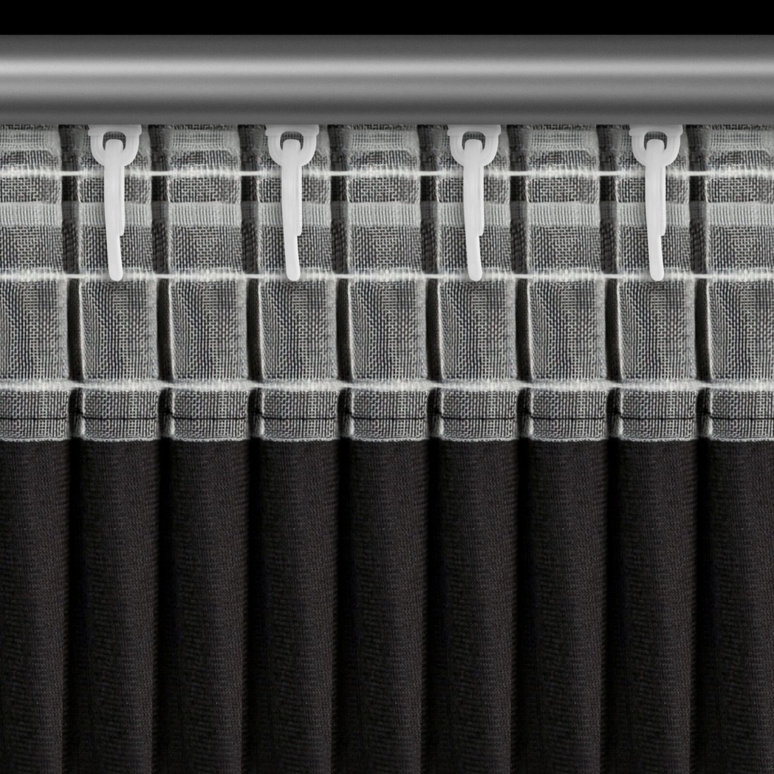 Záves 140x270 cm zamatový čierny šampanský na riasiacu pásku RAJA