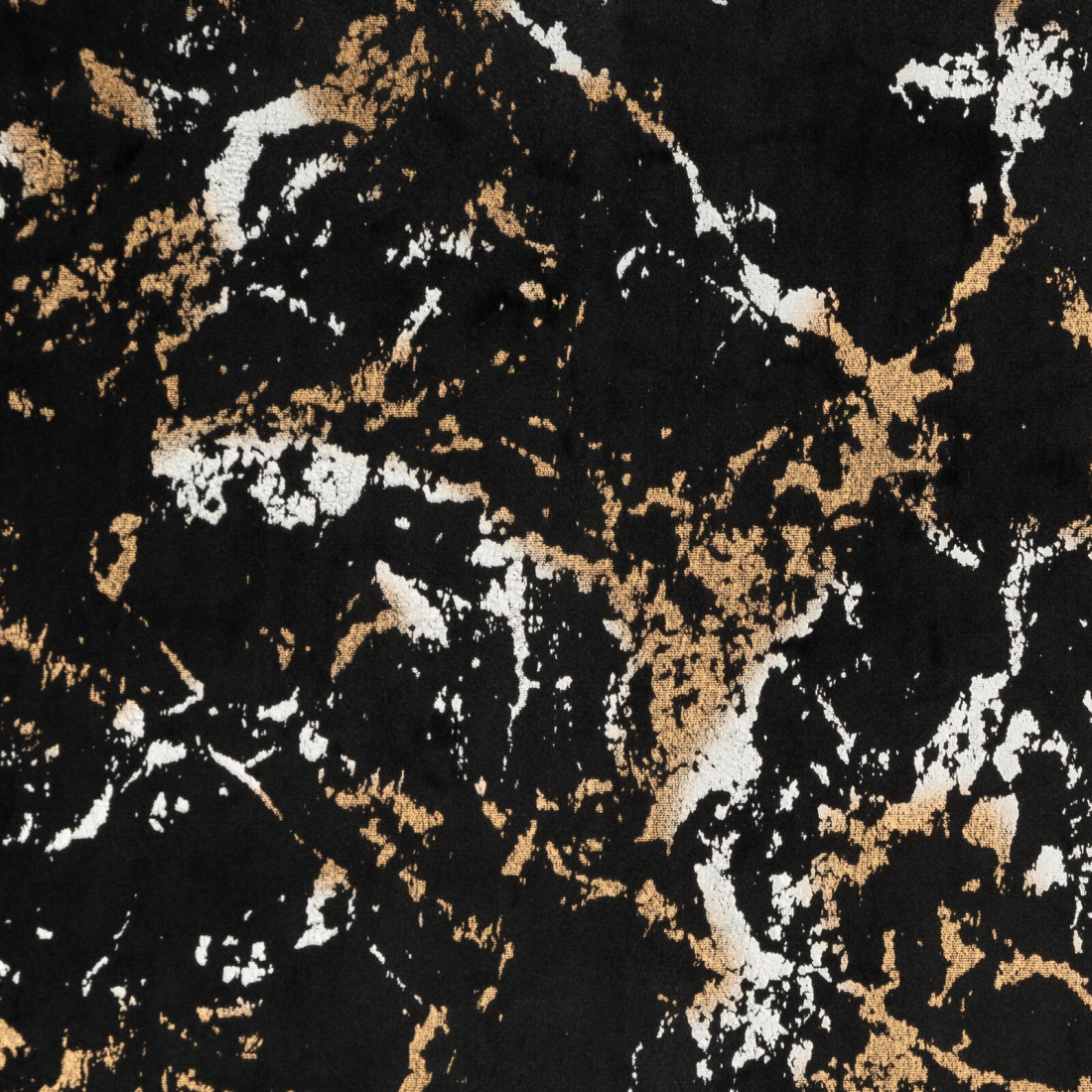 Záves 140x270 cm zamatový čierny so vzorom mramoru na riasiacu pásku DORI