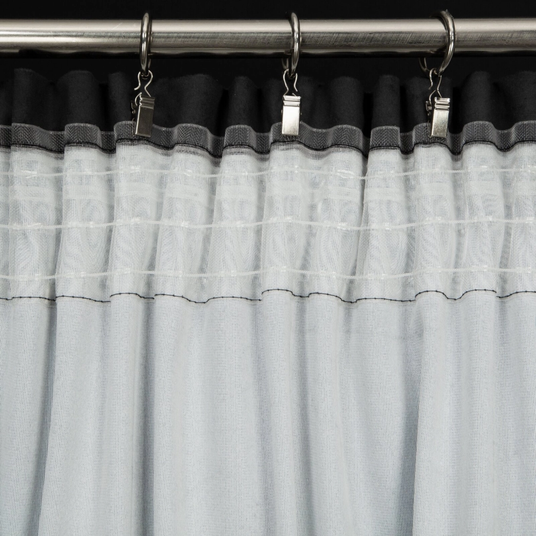 Záves 140x270 cm zamatový čierny, tyrkysový na riasiacu pásku ANGELINA