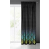 Záves 140x270 cm zamatový čierny, tyrkysový na riasiacu pásku ANGELINA