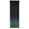 Záves 140x270 cm zamatový čierny, tyrkysový na riasiacu pásku ANGELINA