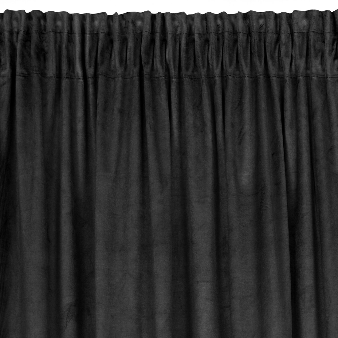 Záves 140x270 cm zamatový čierny, tyrkysový na riasiacu pásku ANGELINA