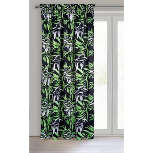 Záves 140x270 cm zamatový čierny, zelený na riasiacu pásku ZOJA - Pierre Cardin