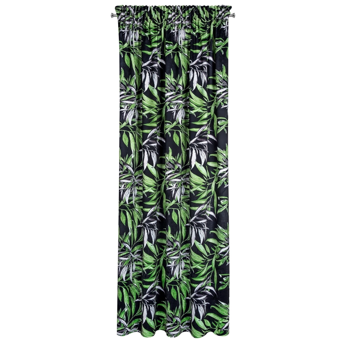 Záves 140x270 cm zamatový čierny, zelený na riasiacu pásku ZOJA - Pierre Cardin