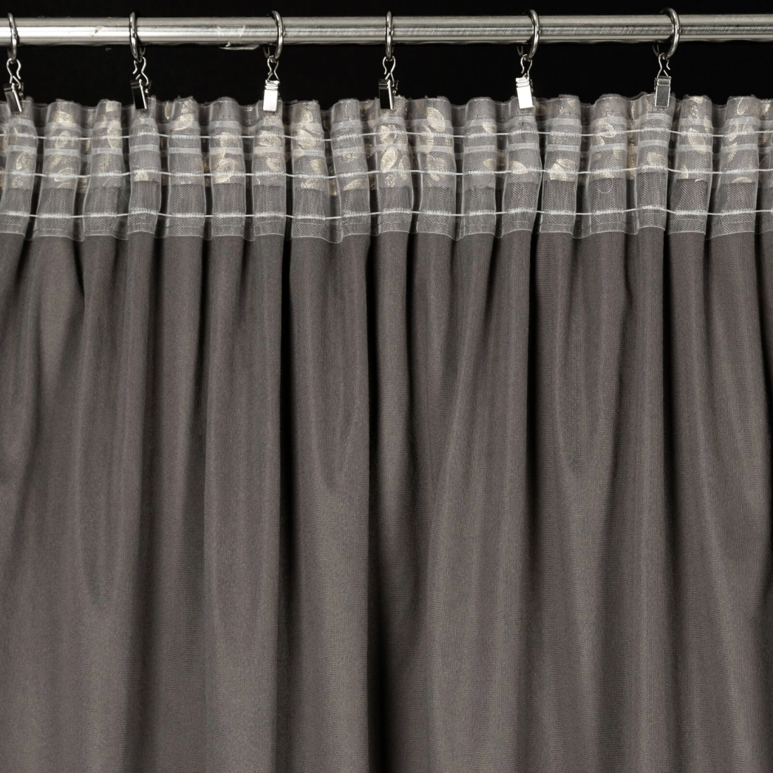 Záves 140x270 cm zamatový grafitový na riasiacu pásku FELIS