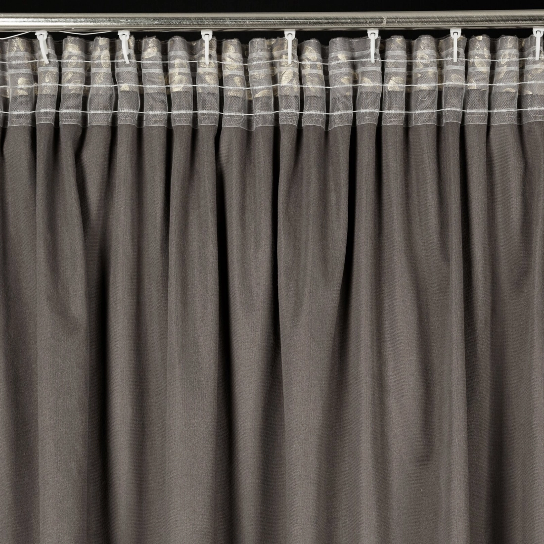 Záves 140x270 cm zamatový grafitový na riasiacu pásku FELIS