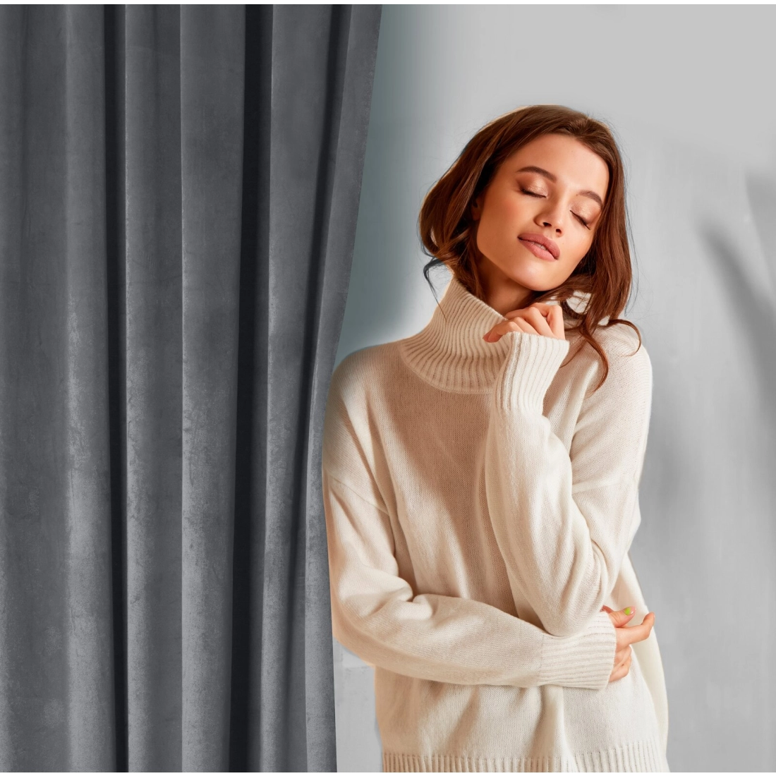 Záves 140x270 cm zamatový grafitový na riasiacu pásku ROSA Design 91