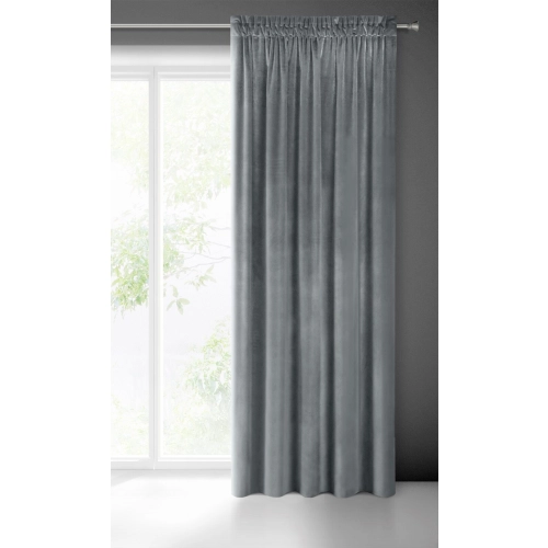 Záves 140x270 cm zamatový grafitový na riasiacu pásku SAMANTA