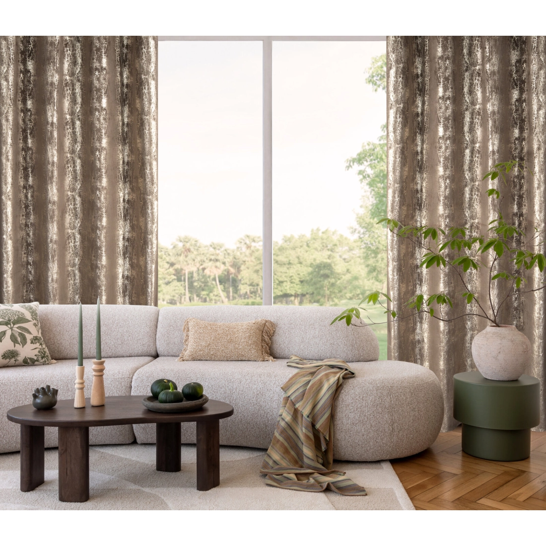 Záves 140x270 cm zamatový hnedý šampanský na riasiacu pásku INGRID