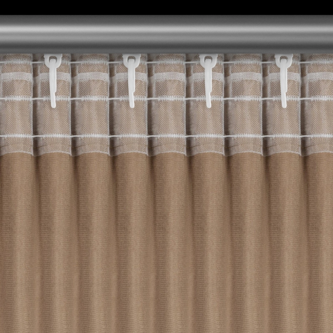 Záves 140x270 cm zamatový hnedý šampanský na riasiacu pásku RAJA