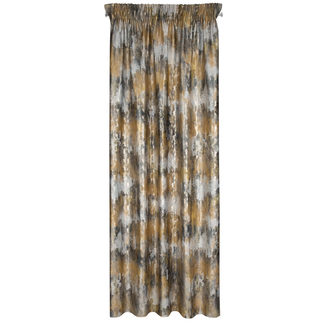 Záves 140x270 cm zamatový horčicový a strieborný na riasiacu pásku TINA