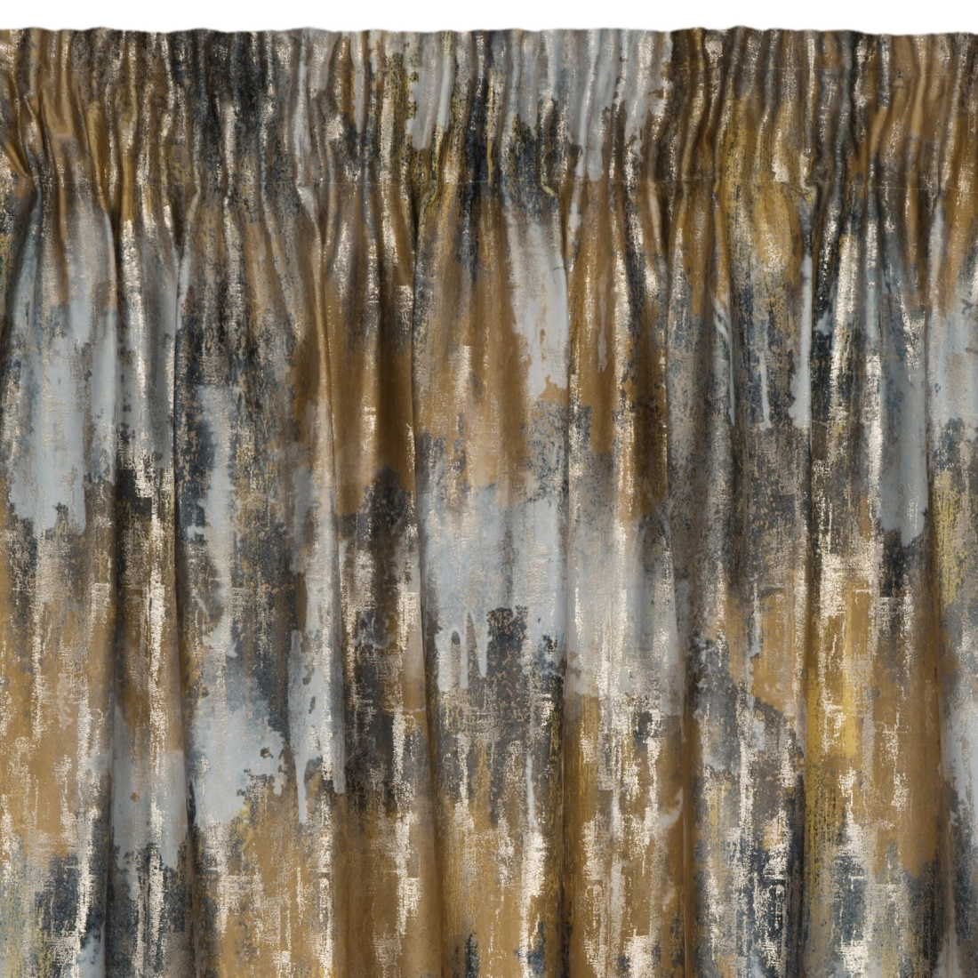 Záves 140x270 cm zamatový horčicový a strieborný na riasiacu pásku TINA