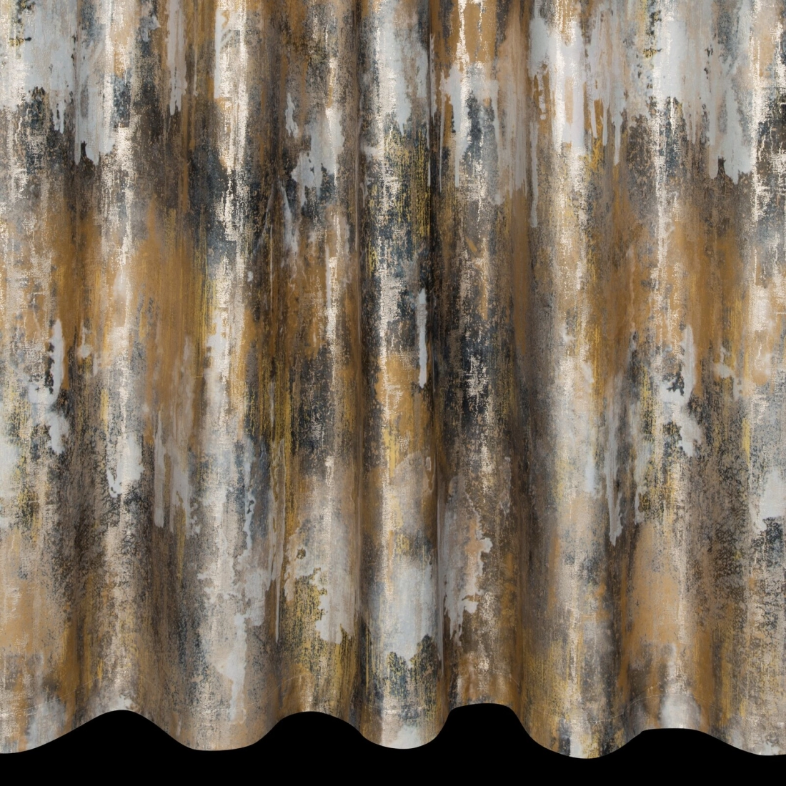 Záves 140x270 cm zamatový horčicový a strieborný na riasiacu pásku TINA