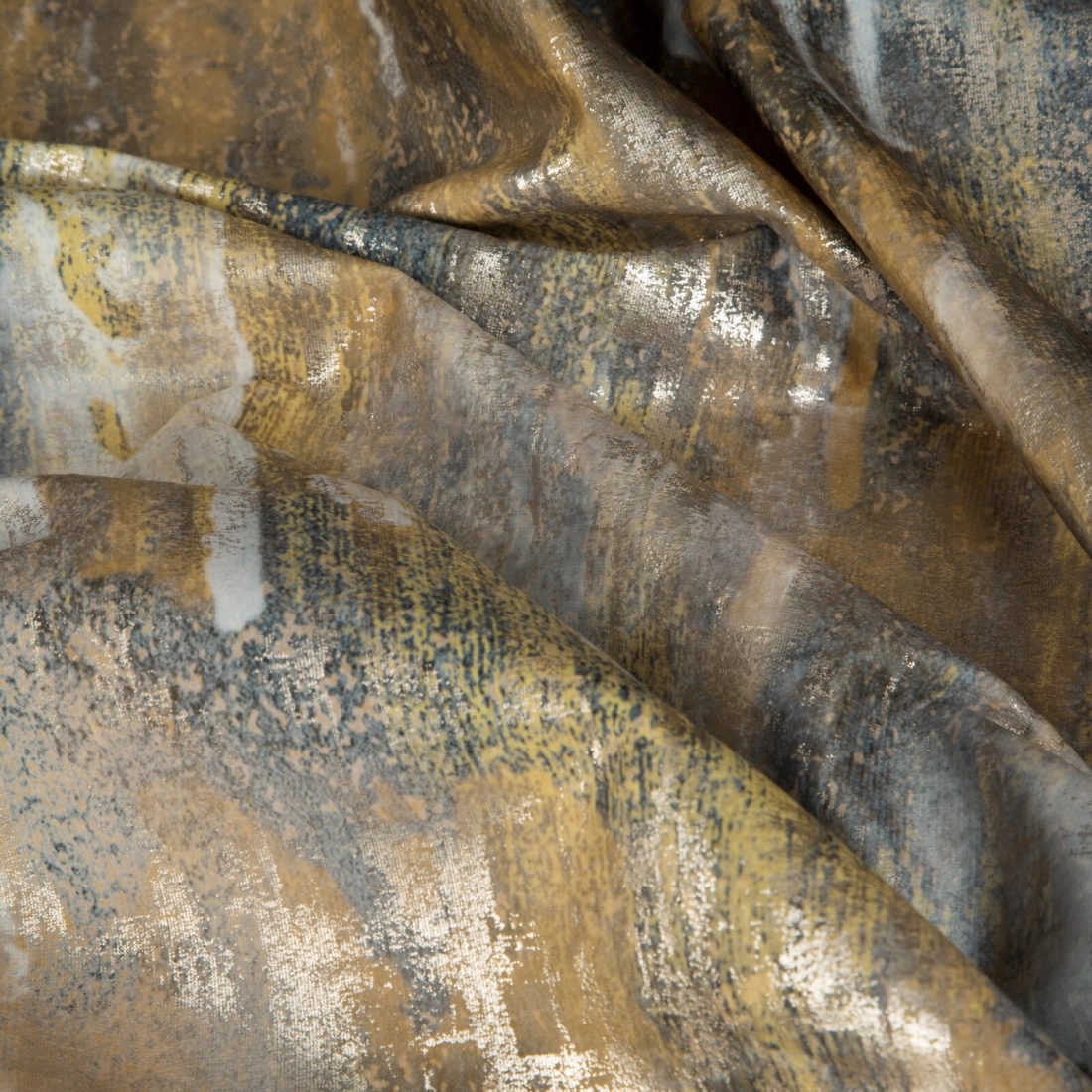 Záves 140x270 cm zamatový horčicový a strieborný na riasiacu pásku TINA