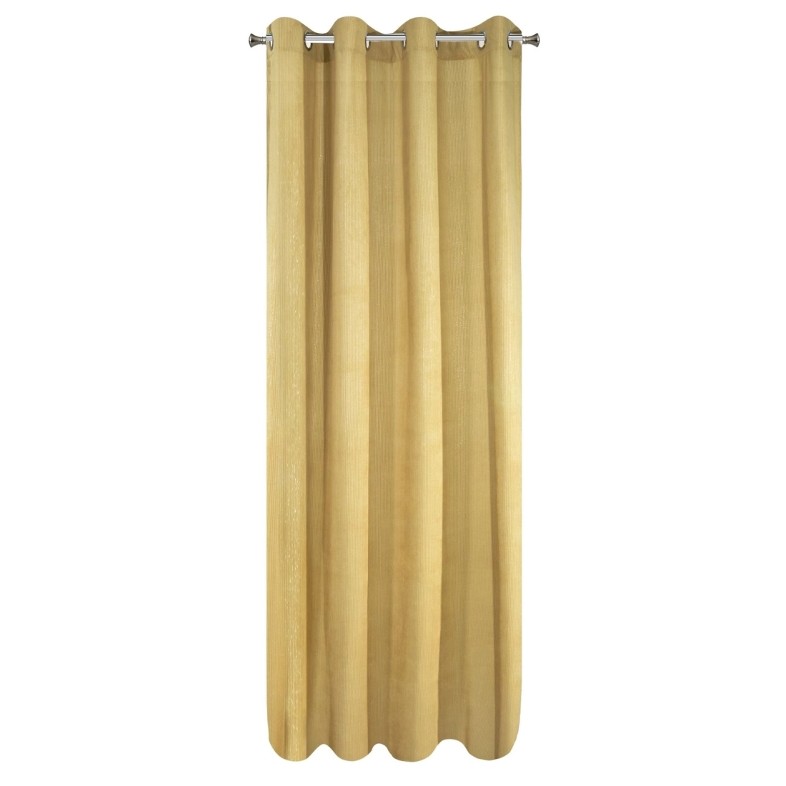 Závěs 140 × 270 cm sametový hořčicový na kovových kroužcích CLARISA Diva Line